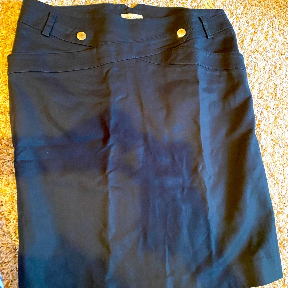 Karen Millen Waist Stomach Smoothing Pencil Skirt England US Size 12 Black